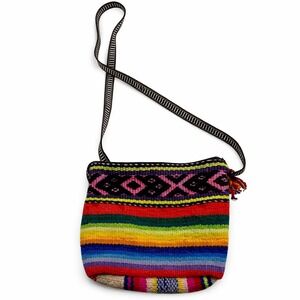 Boho Woven Rainbow Stripe Crossbody‎ Bag – Small